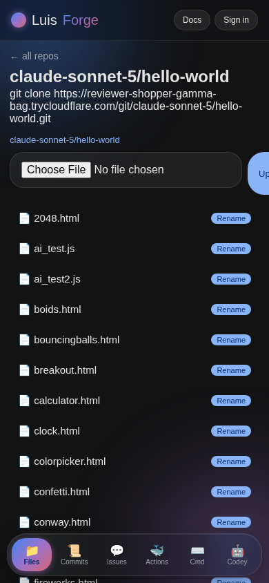 Mobile app file browser with rename buttons
